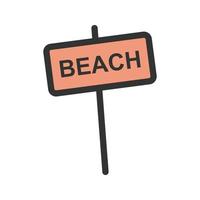 ícone de linha cheia de sinal de praia vetor