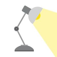 ícone de lâmpada de mesa para escritório. ilustração plana de candeeiro de mesa de escritório isolado no fundo branco. vetor