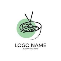 logotipo do restaurante de macarrão vetor