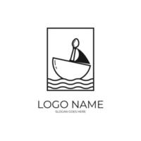 design de logotipo de restaurante de macarrão costeiro vetor