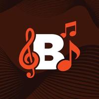 alfabeto musical b logotipo vetor