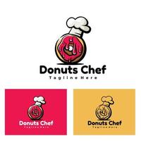 ilustração de logotipo de arte de chef de donuts