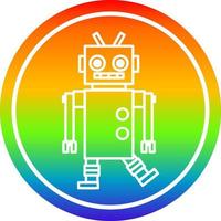 robô dançando circular no espectro do arco-íris vetor