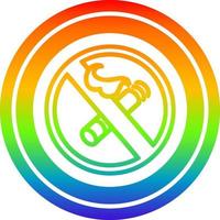 não fumar circular no espectro do arco-íris vetor