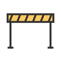 ícone de linha cheia de barreira de estrada vetor