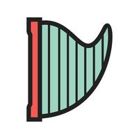 ícone de linha cheia de harpa vetor