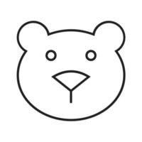 ícone de linha cheia de urso vetor