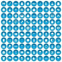 100 ícones de vestido azul vetor