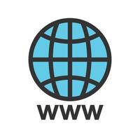 ícone de linha cheia da world wide web vetor