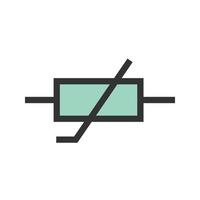 ícone de linha cheia de termistor vetor