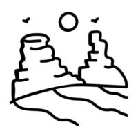 um ícone de doodle de paisagem de verão download vetor