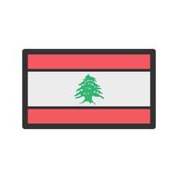 ícone de linha cheia do Líbano vetor