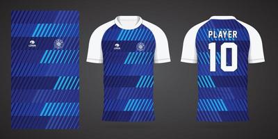 modelo de design de esporte de camisa de futebol azul vetor