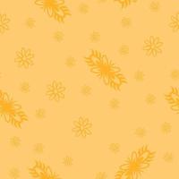 sem costura padrão floral na cor amarelo-laranja vetor