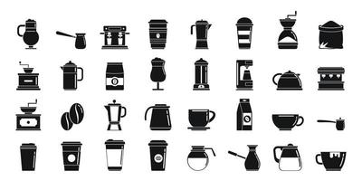 ícones de café definir vetor simples. xícara de café