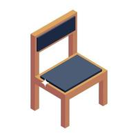 design de ícone isométrico moderno de cadeira vetor