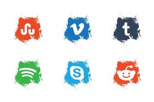 conjunto dos ícones de mídia social mais populares vetor