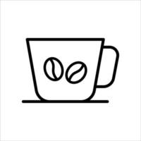 modelo de design de vetor de ícone de xícara de café simples e limpo