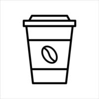 modelo de design de vetor de ícone de xícara de café simples e limpo