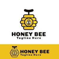 arte do logotipo da abelha de mel vetor
