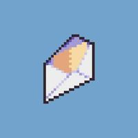 ilustração vetorial de carimbo de envelope de pixel art totalmente editável vetor