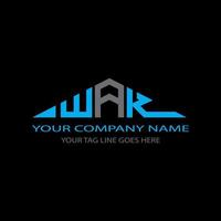 design criativo do logotipo da carta wak com gráfico vetorial vetor