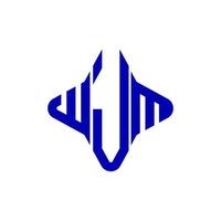 design criativo do logotipo da carta wjm com gráfico vetorial vetor