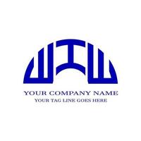 design criativo do logotipo da carta wiw com gráfico vetorial vetor