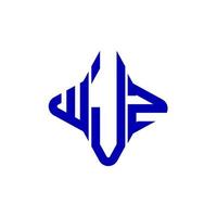 design criativo do logotipo da carta wjz com gráfico vetorial vetor