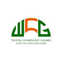 design criativo do logotipo da carta wcg com gráfico vetorial vetor