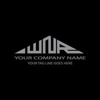 design criativo do logotipo da carta wnr com gráfico vetorial vetor