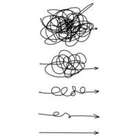clareza de confusão ou conceito de ideia de vetor de caminho. simplificando o complexo. ilustração vetorial doodle.