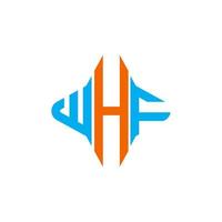 design criativo do logotipo da carta whf com gráfico vetorial vetor