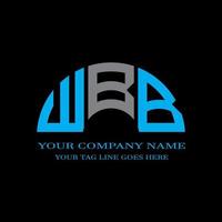design criativo de logotipo de carta wbb com gráfico vetorial vetor