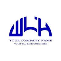 design criativo do logotipo da letra wlh com gráfico vetorial vetor
