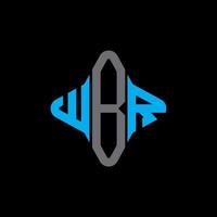 design criativo de logotipo de carta wbr com gráfico vetorial vetor