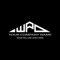 design criativo do logotipo da carta wpd com gráfico vetorial vetor