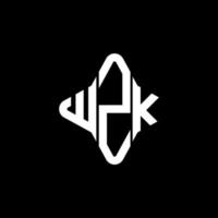 design criativo do logotipo da carta wzk com gráfico vetorial vetor