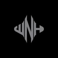design criativo do logotipo da carta wnh com gráfico vetorial vetor