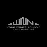 design criativo do logotipo da carta wnn com gráfico vetorial vetor