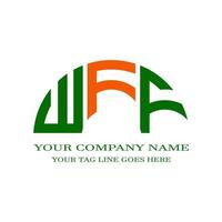 design criativo do logotipo da carta wff com gráfico vetorial vetor