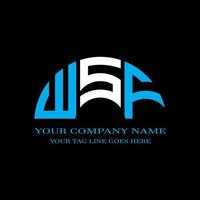 design criativo de logotipo de carta wsf com gráfico vetorial vetor
