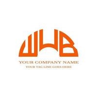 design criativo de logotipo de carta wub com gráfico vetorial