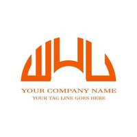 design criativo do logotipo da carta wuu com gráfico vetorial vetor