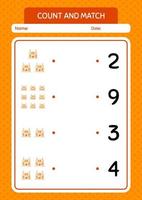contar e combinar jogo com palácio de areia. planilha para crianças pré-escolares, folha de atividades para crianças vetor