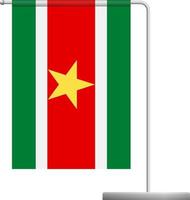 bandeira do suriname no ícone do poste vetor