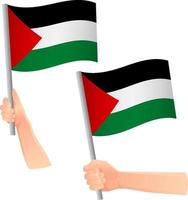 bandeira da Palestina em ícone de mão vetor