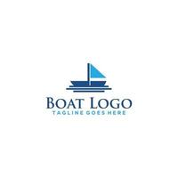 design de sinal de logotipo de barco e mar vetor