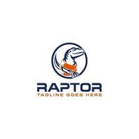 design de sinal de logotipo de raptor e aço vetor