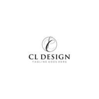 lc, cl design de sinal de logotipo vetor